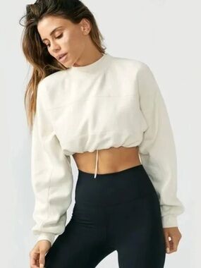 Joah Brown Cropped Ivory Women's Sweater